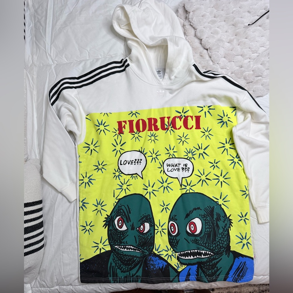 Graphic Hoodie - White and Yellow